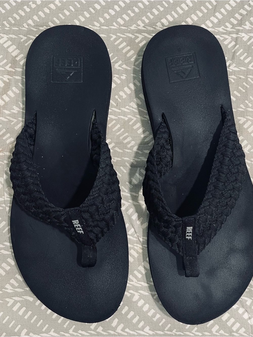 Reef Women's Black Braided Thong Sandals